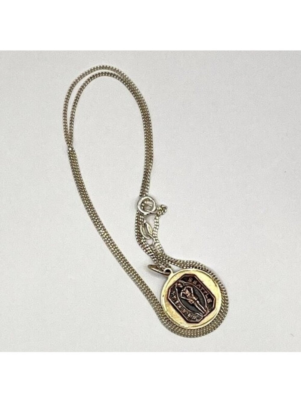 Vintage Seattle Girls Athletic League Medal 12K Gold Filled Sterling Chain Charm
